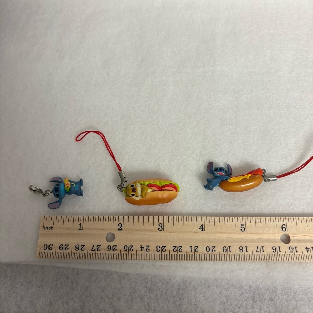 Set of 3 STITCH Hot Dog Reuben Charm Disney Japan Gachapon - Picture 3 of 8